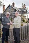 John Lindley & Tony Greathead outside Ivanhoe Lodge at Conisbrough